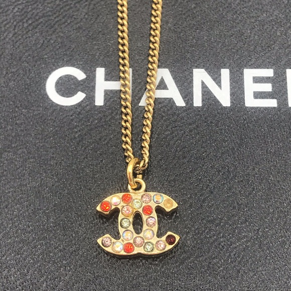 Chanel CC Coco Logo Rhinestone Crystal Necklace - Picture 9 of 16